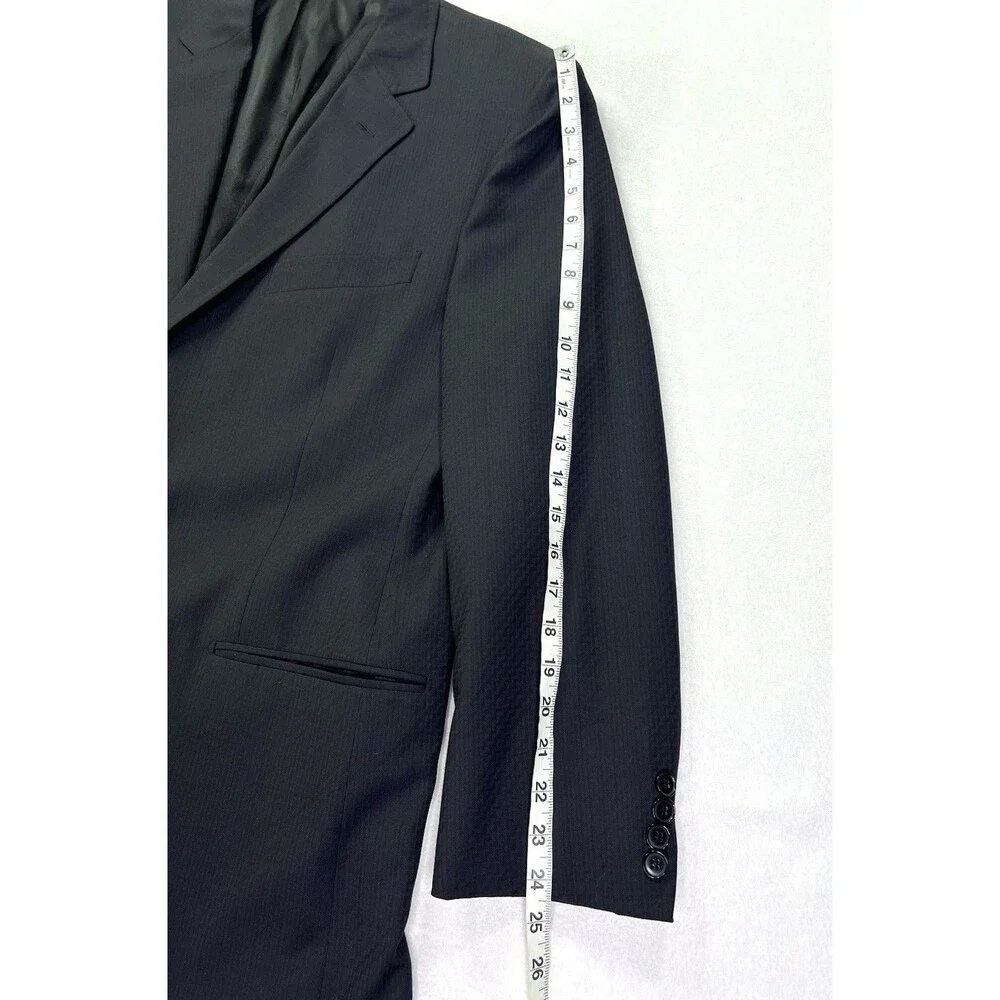 Dolce & Gabbana Two Button Blazer Sport Coat Textured Black Mens US 44 IT 54